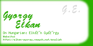 gyorgy elkan business card